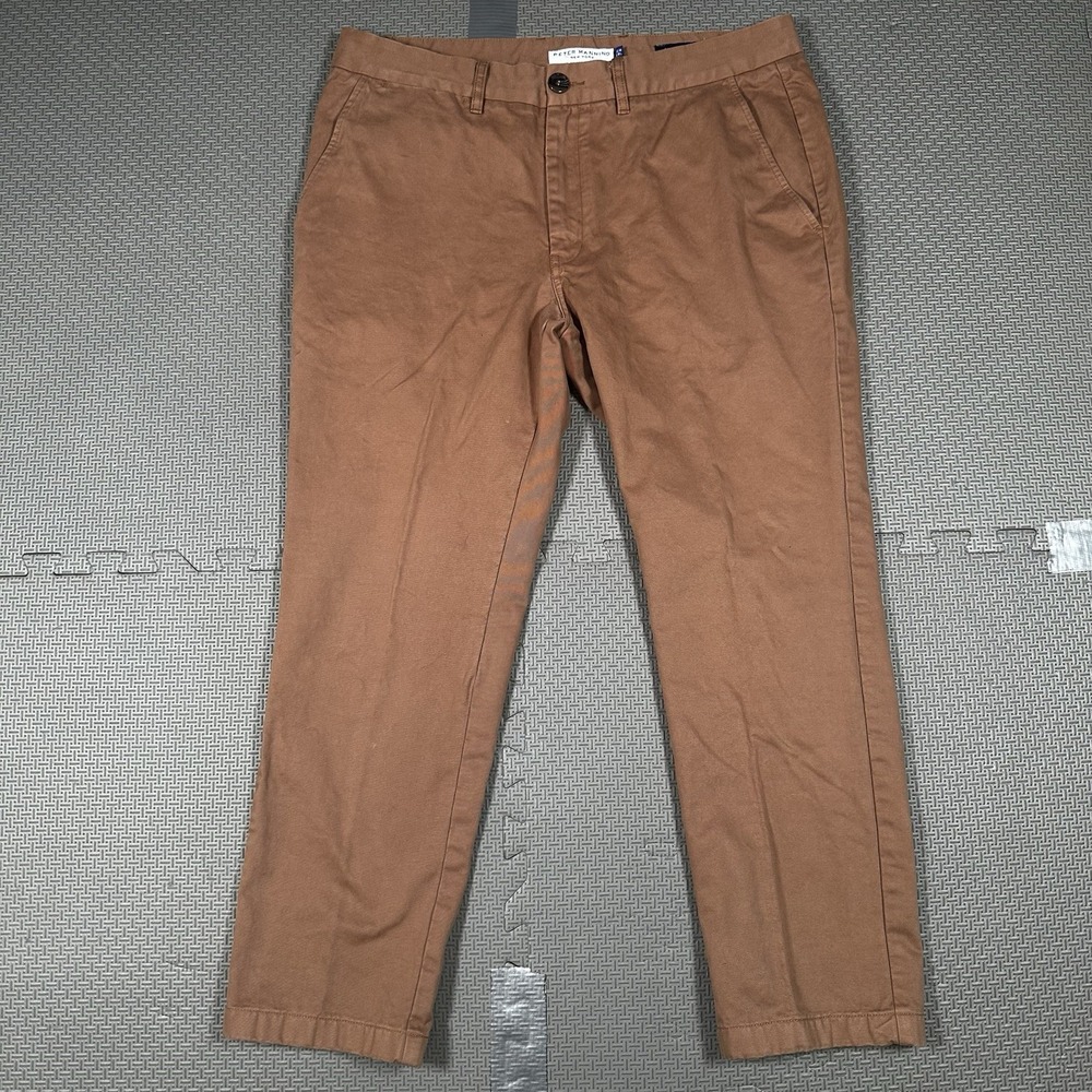 Peter Manning Garment Dyed Chino Pants Mens 36x27* Brown Standard Fit Preppy